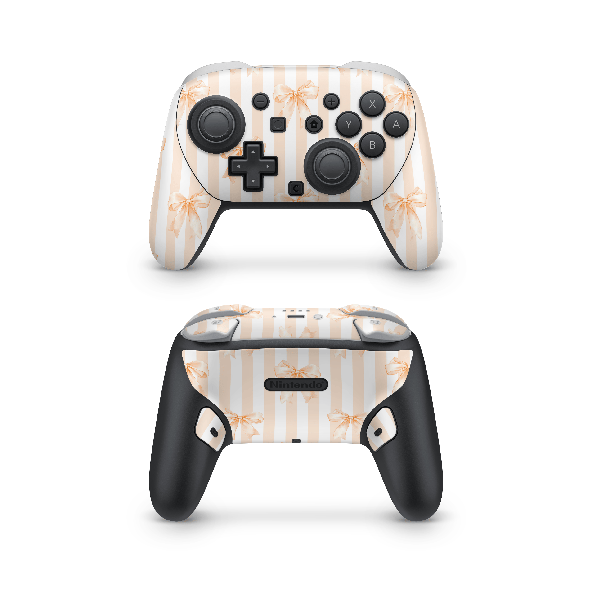 Apricot Bows Nintendo Switch Pro Controller Skins