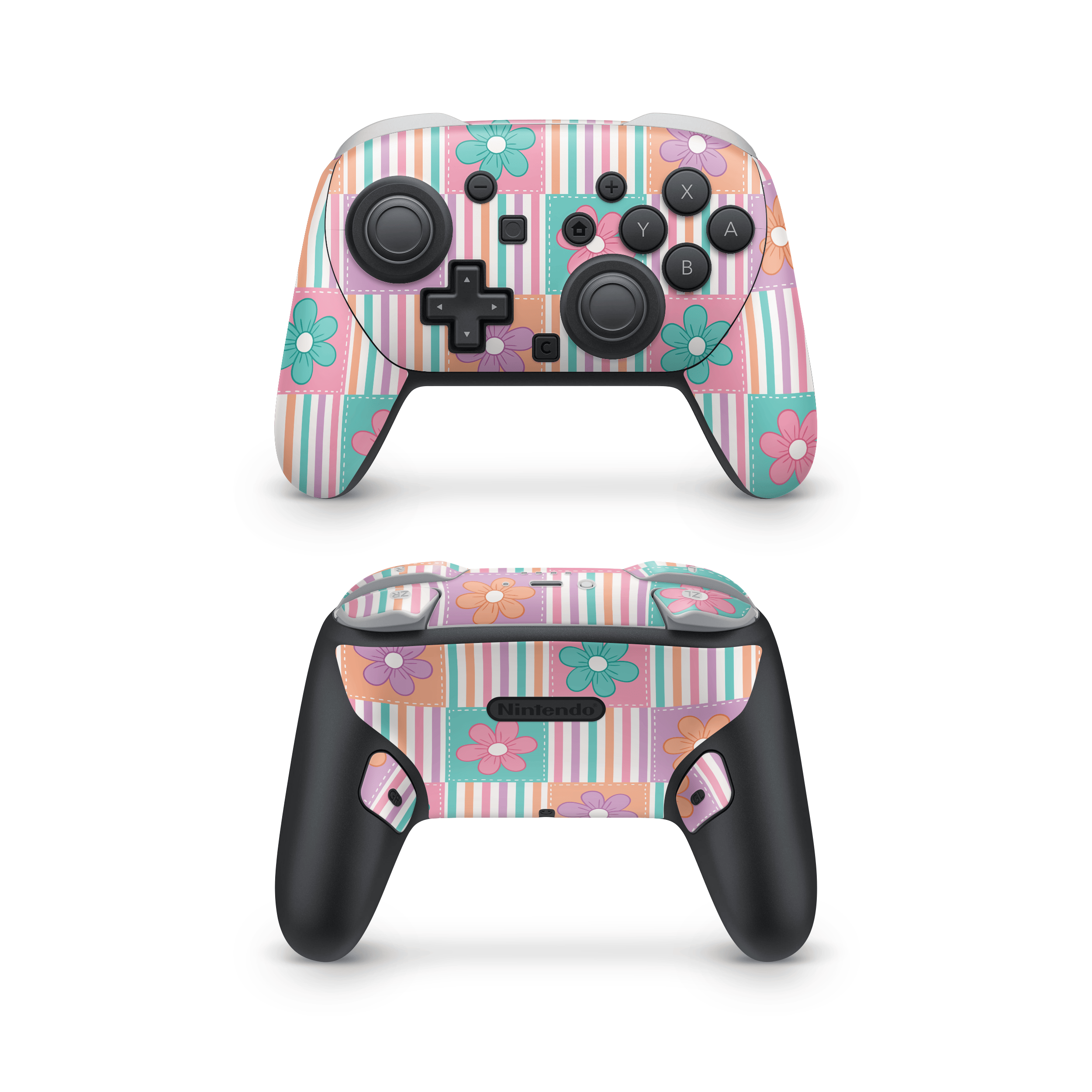 Daisy Patchwork Nintendo Switch Pro Controller Skins