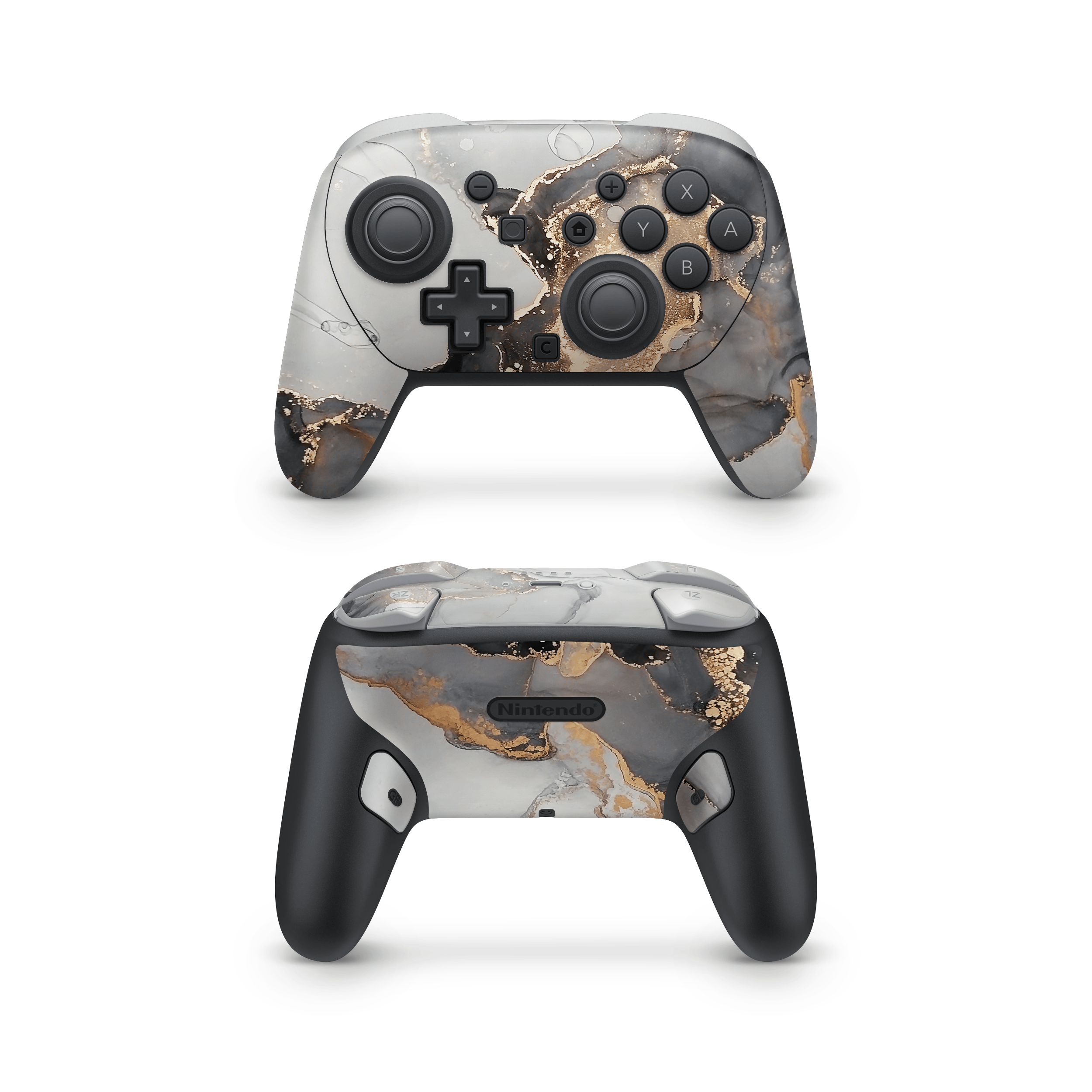 Black Marble Nintendo Switch Pro Controller Skins