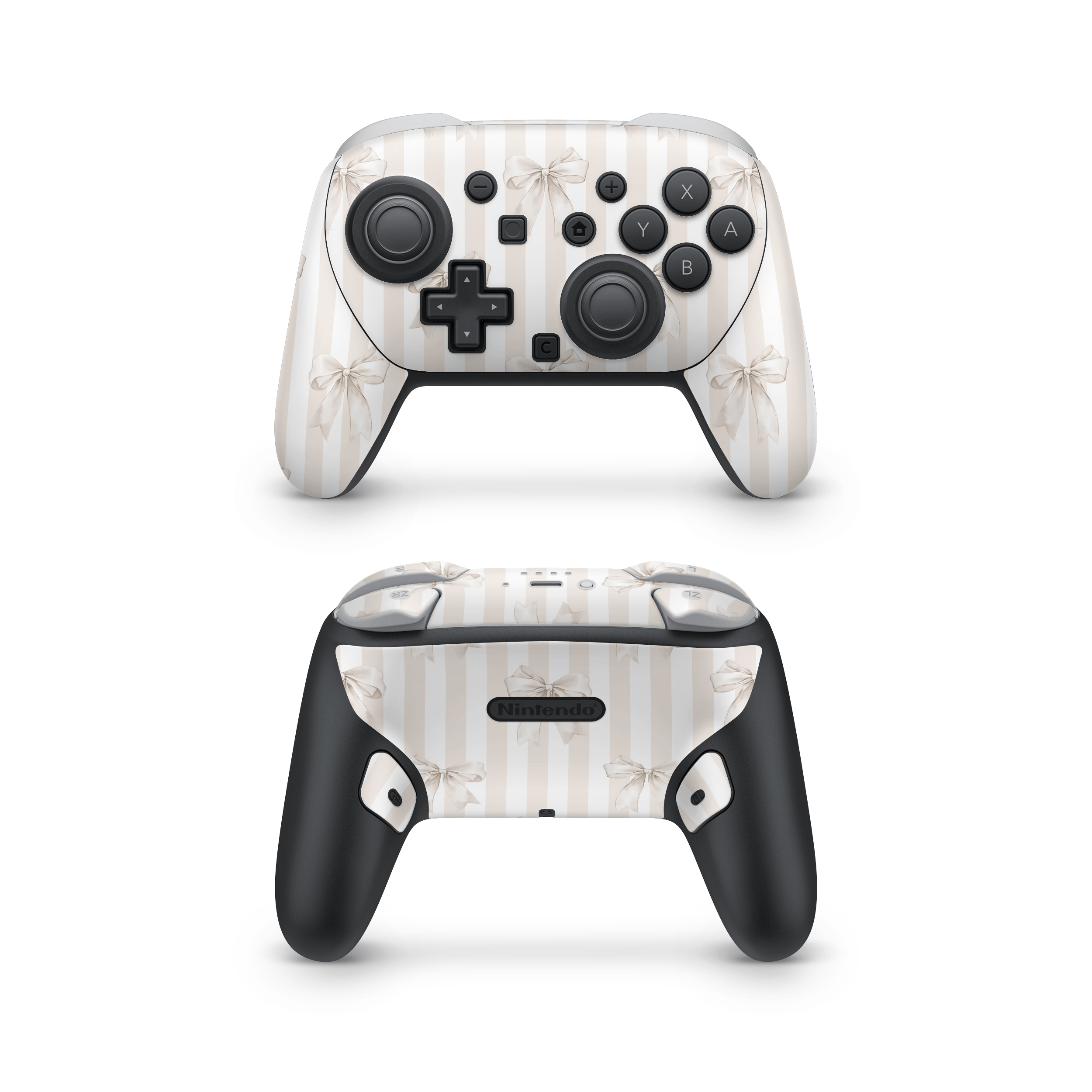 Linen Bows Nintendo Switch Pro Controller Skins