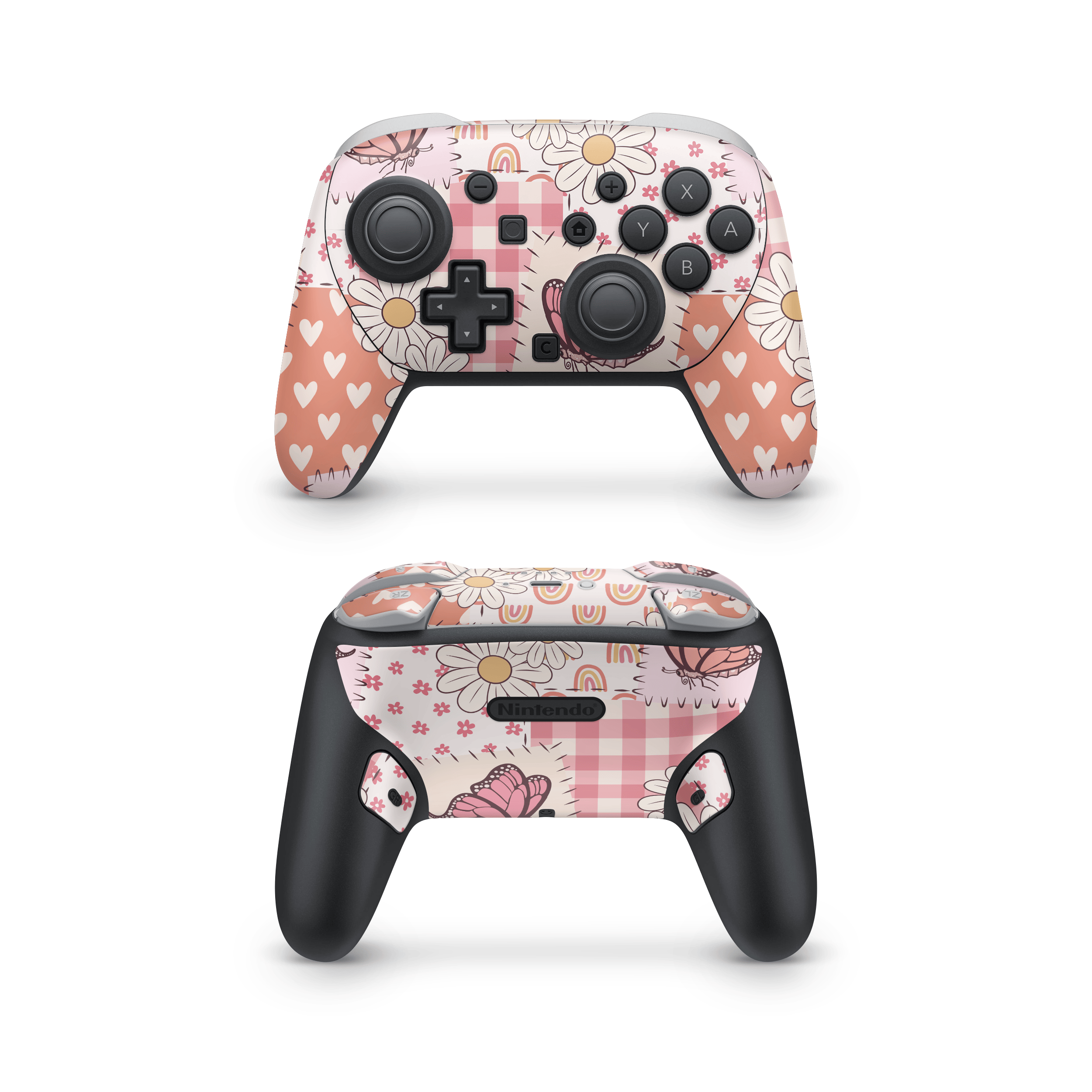 Blush Patchwork Nintendo Switch Pro Controller Skins
