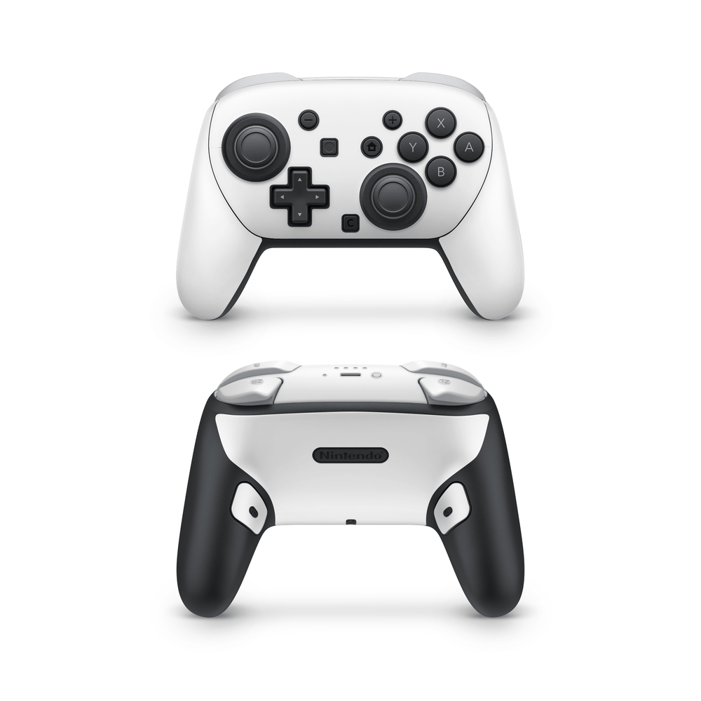 Crisp White Nintendo Switch Pro Controller Decal Skins