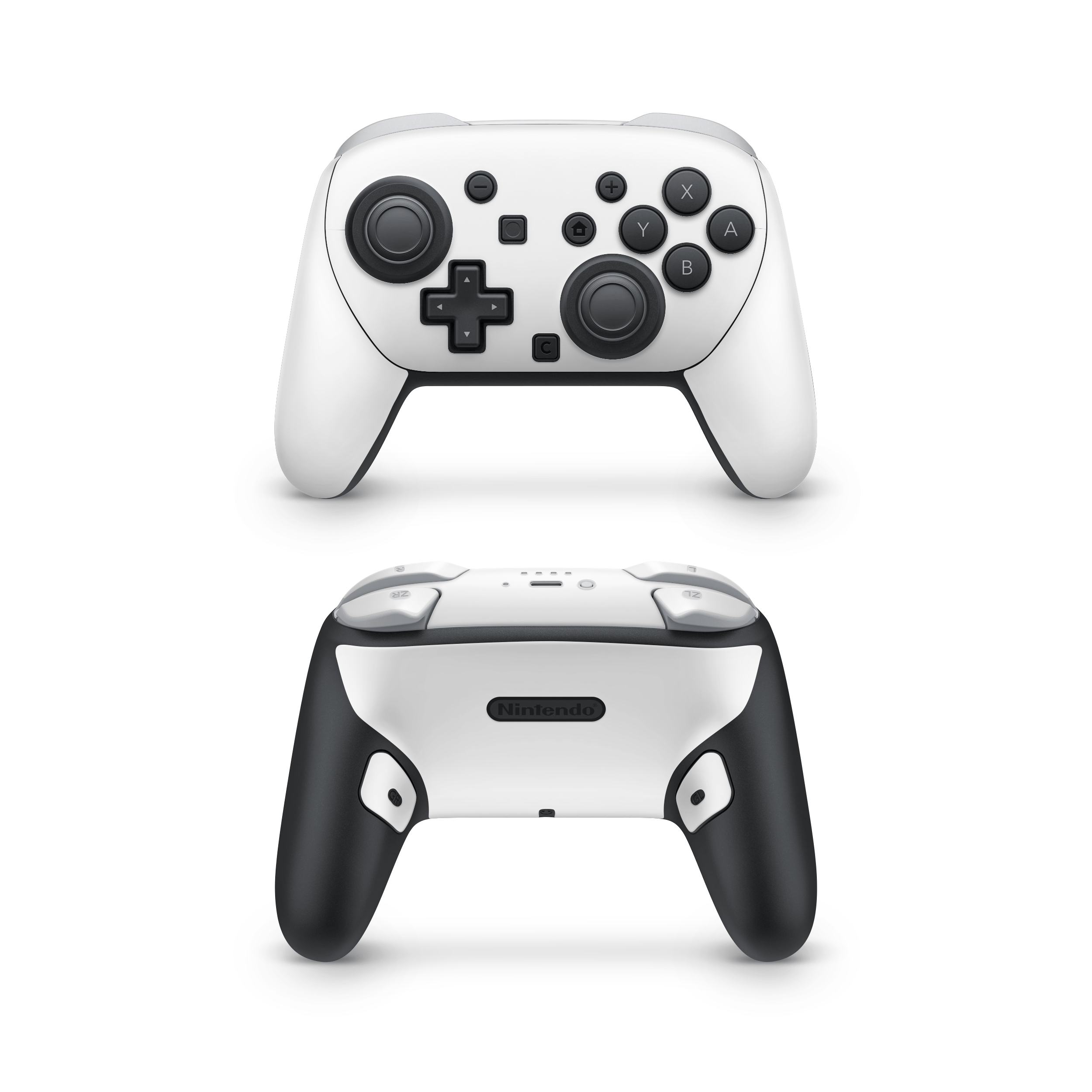 Crisp White Nintendo Switch Pro Controller Skins
