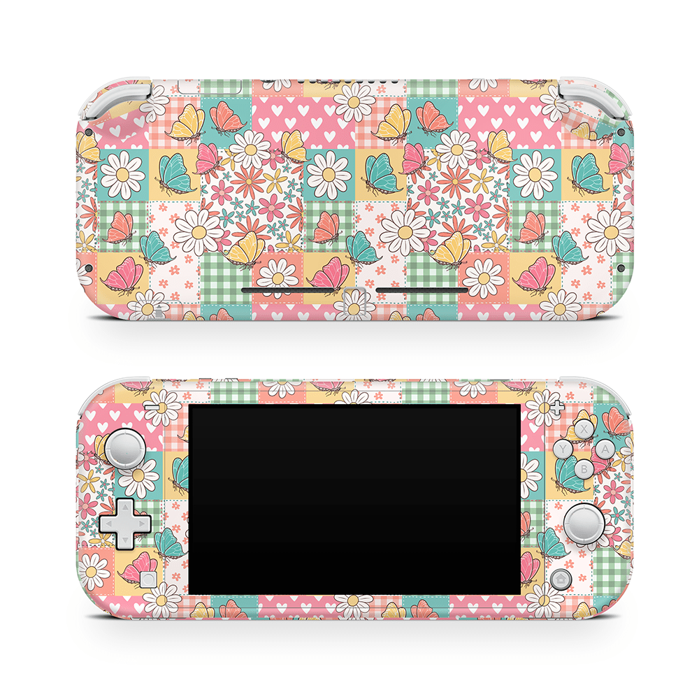 Butterfly Patchwork Nintendo Switch Lite Skin