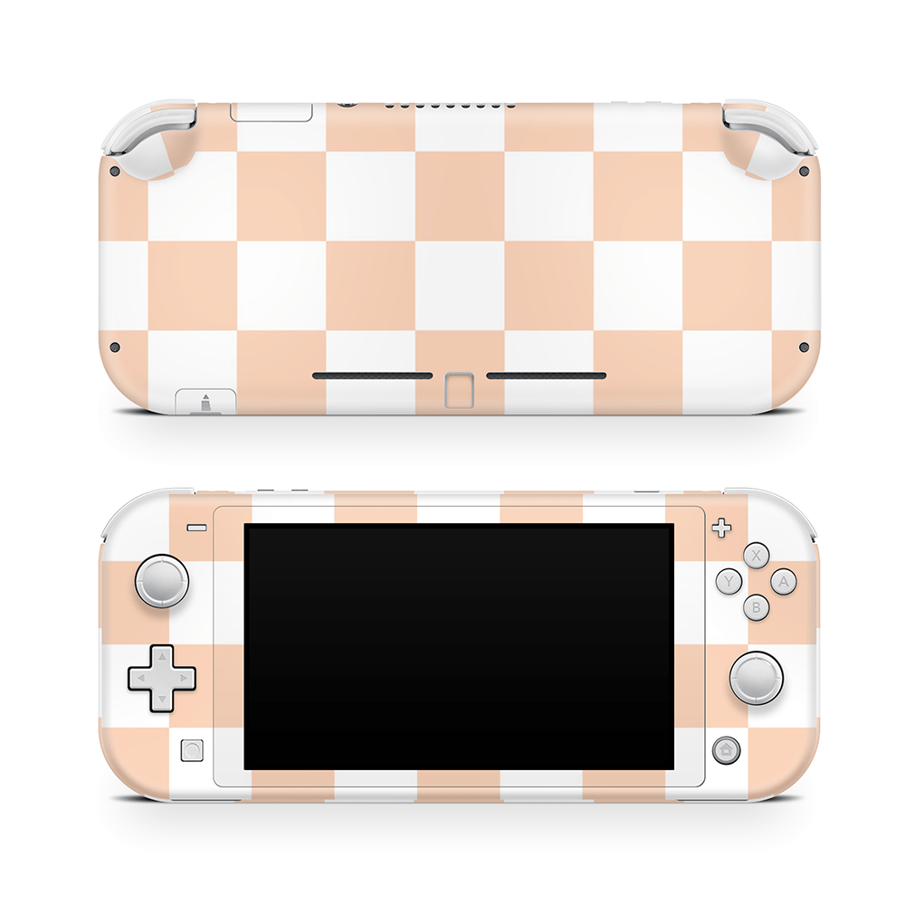 Peach Checkered Nintendo Switch Lite Skin