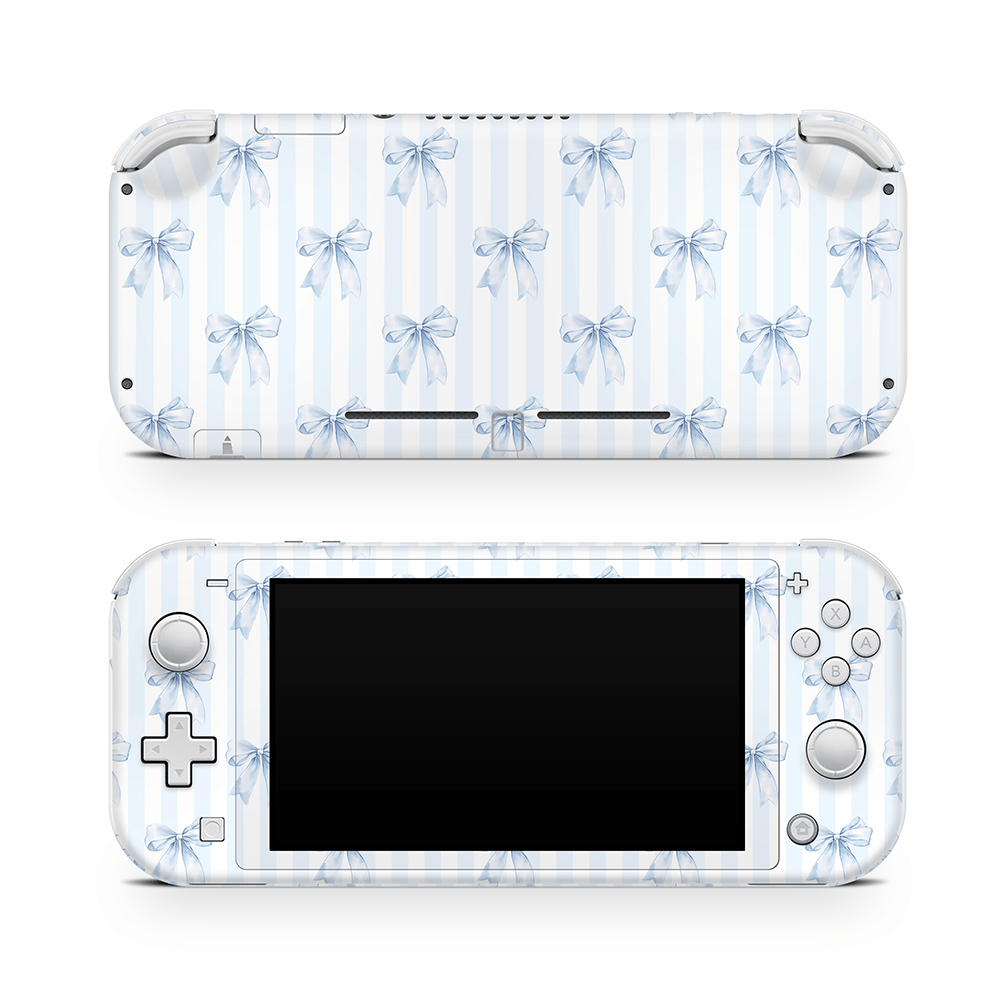 Sky Blue Bows Nintendo Switch Lite Skin