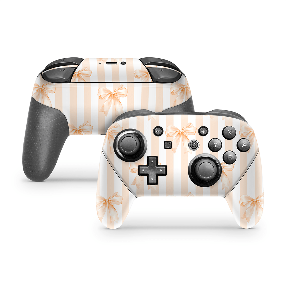 Apricot Bows Nintendo Switch Pro Controller Skin