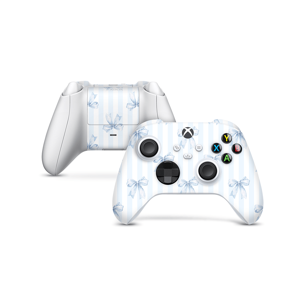 Sky Blue Bows Xbox Series Controller Skin