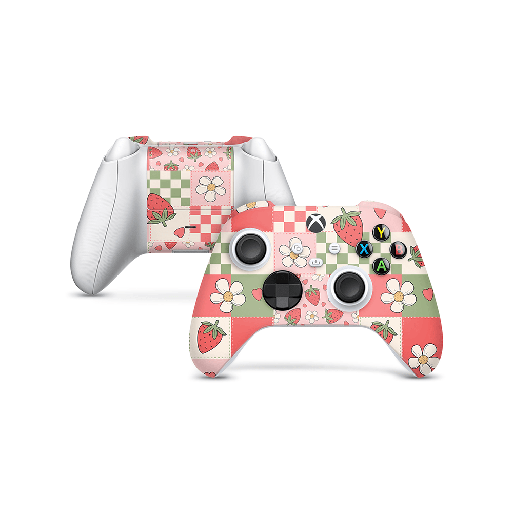Strawberry Patchwork Xbox Series Controller Skin