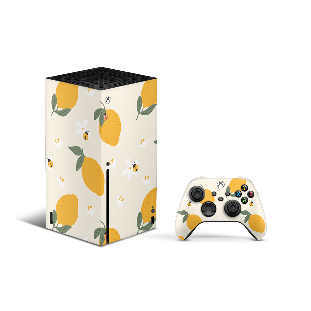 Zesty Lemons Beige Xbox Series X Skin
