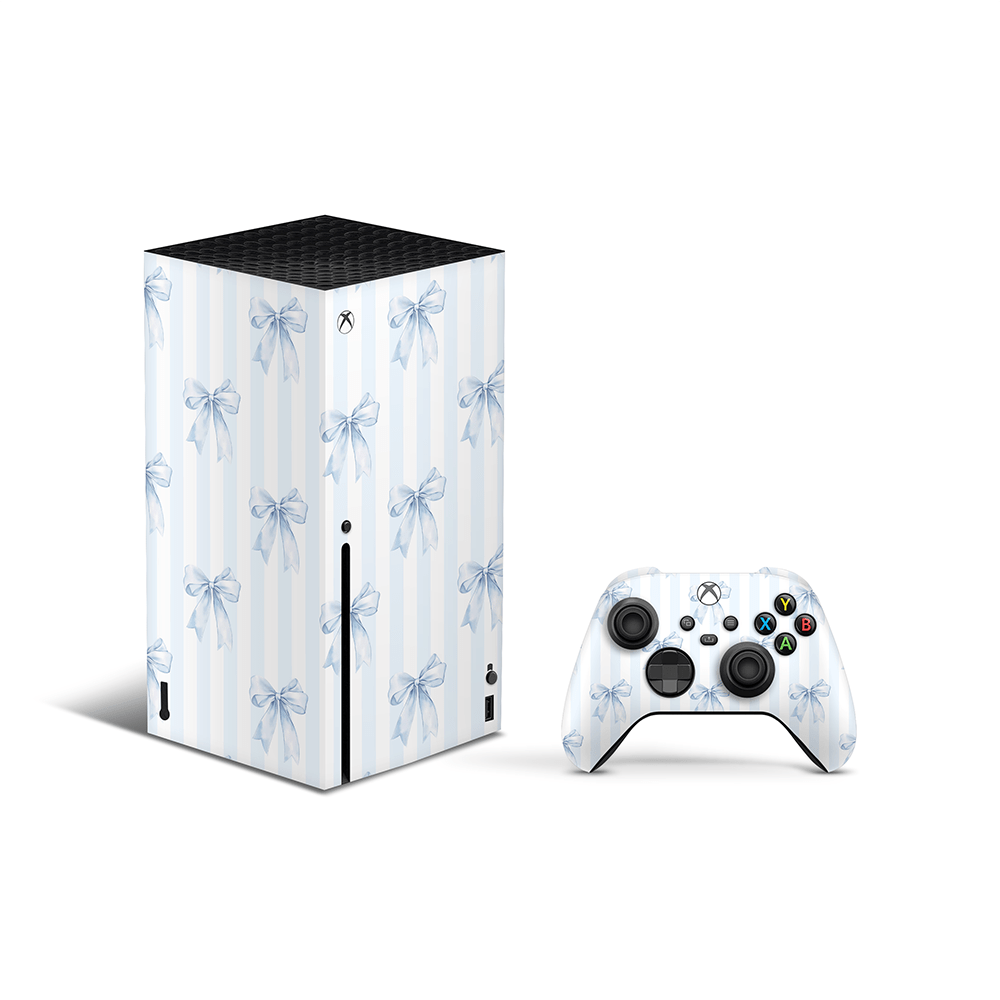 Sky Blue Bows Xbox Series X Skin
