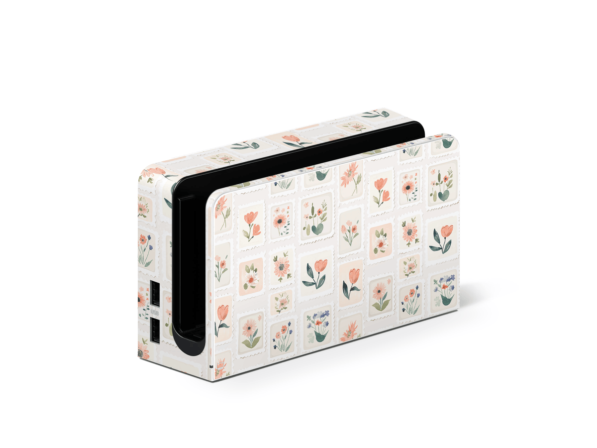 Garden Flower Stamps Nintendo Switch OLED Decal Skin
