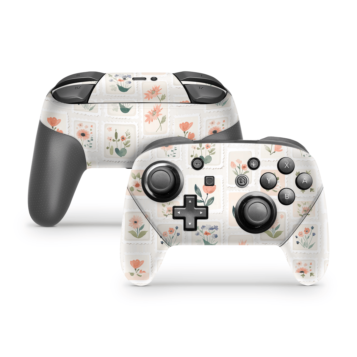 Garden Flower Stamps Switch Pro Controller skin