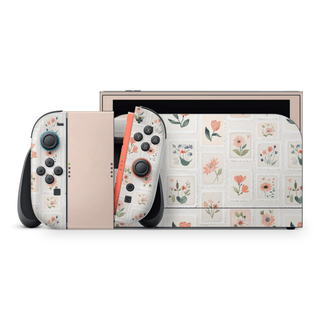 Garden Flower Stamps Nintendo Switch 2 Decal Skin