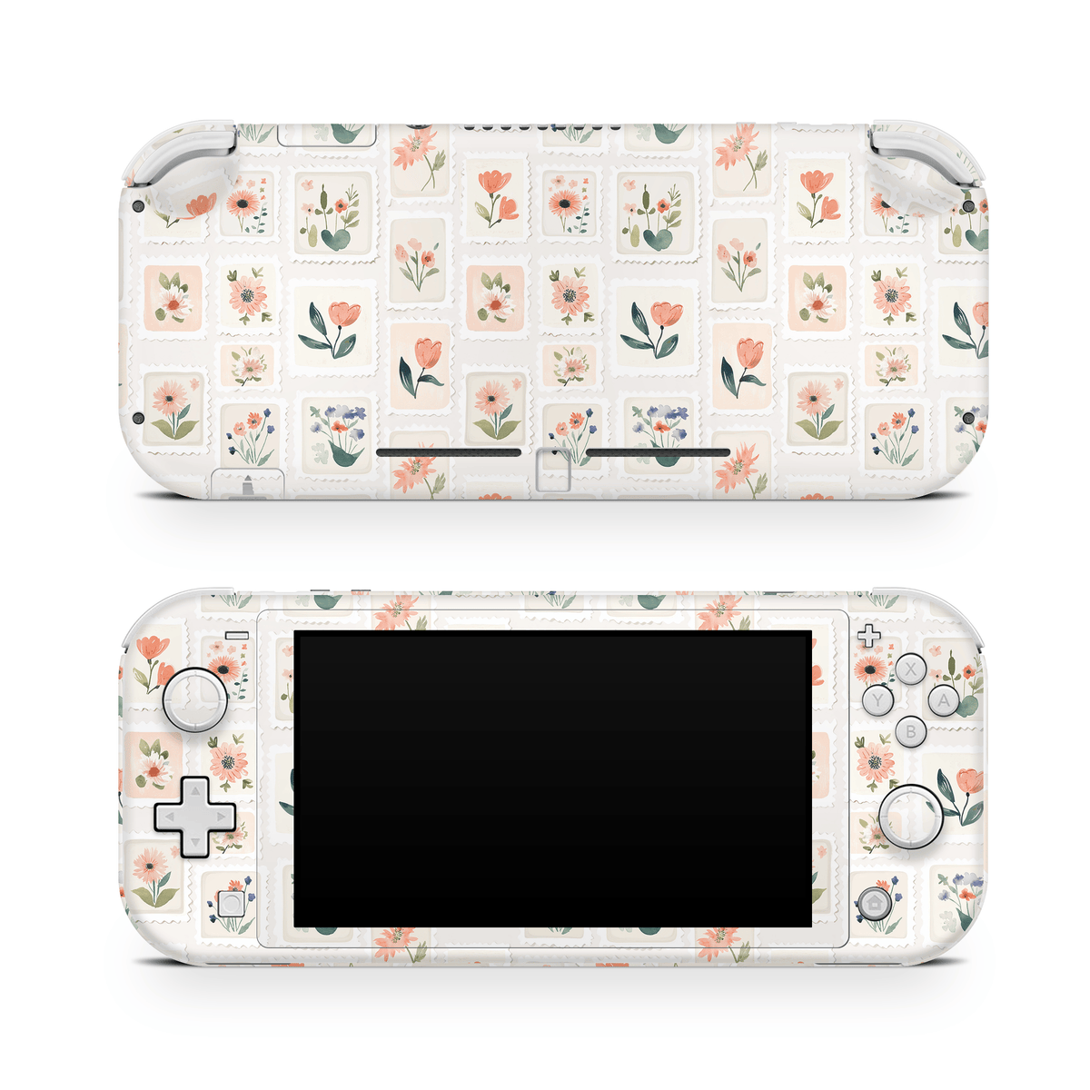 Garden Flower Stamps Nintendo Switch Lite skin