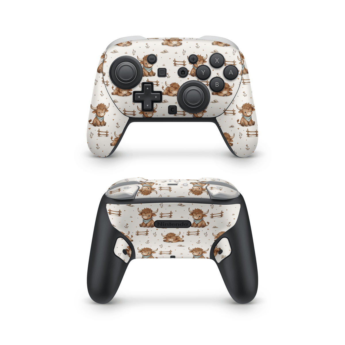 Highland Cows Nintendo Switch Pro Controller Decal Skins