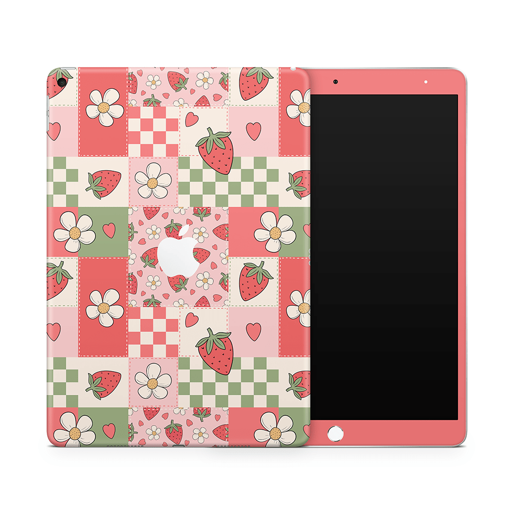 Strawberry Patchwork Apple iPad Skins