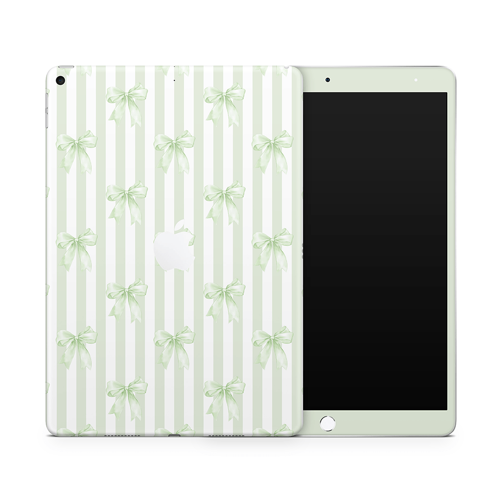 Soft Green Bows Apple iPad Skins