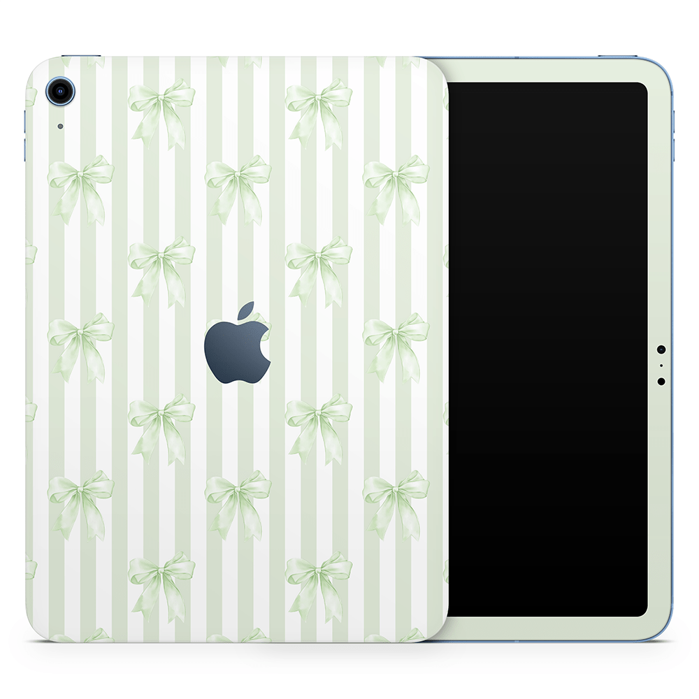 Soft Green Bows Apple iPad Skins