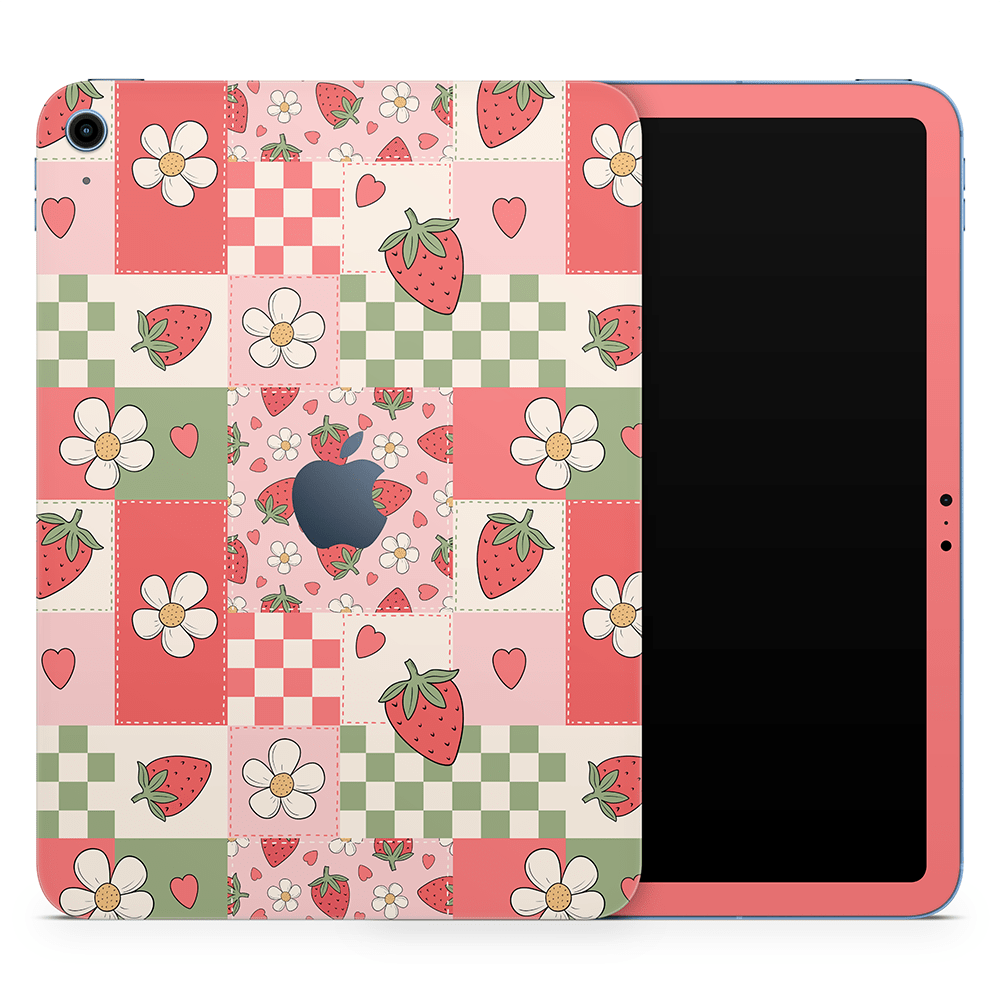 Strawberry Patchwork Apple iPad Skins