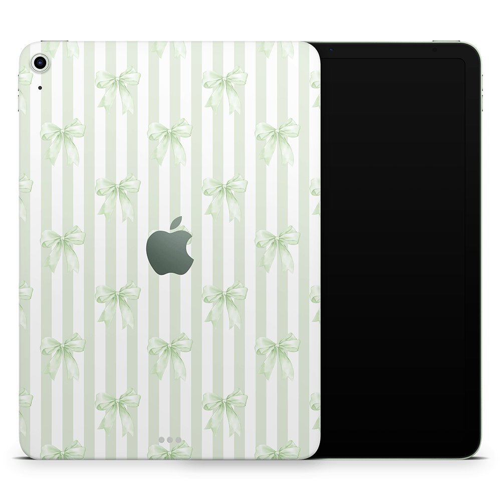 Soft Green Bows Apple iPad Air Skins