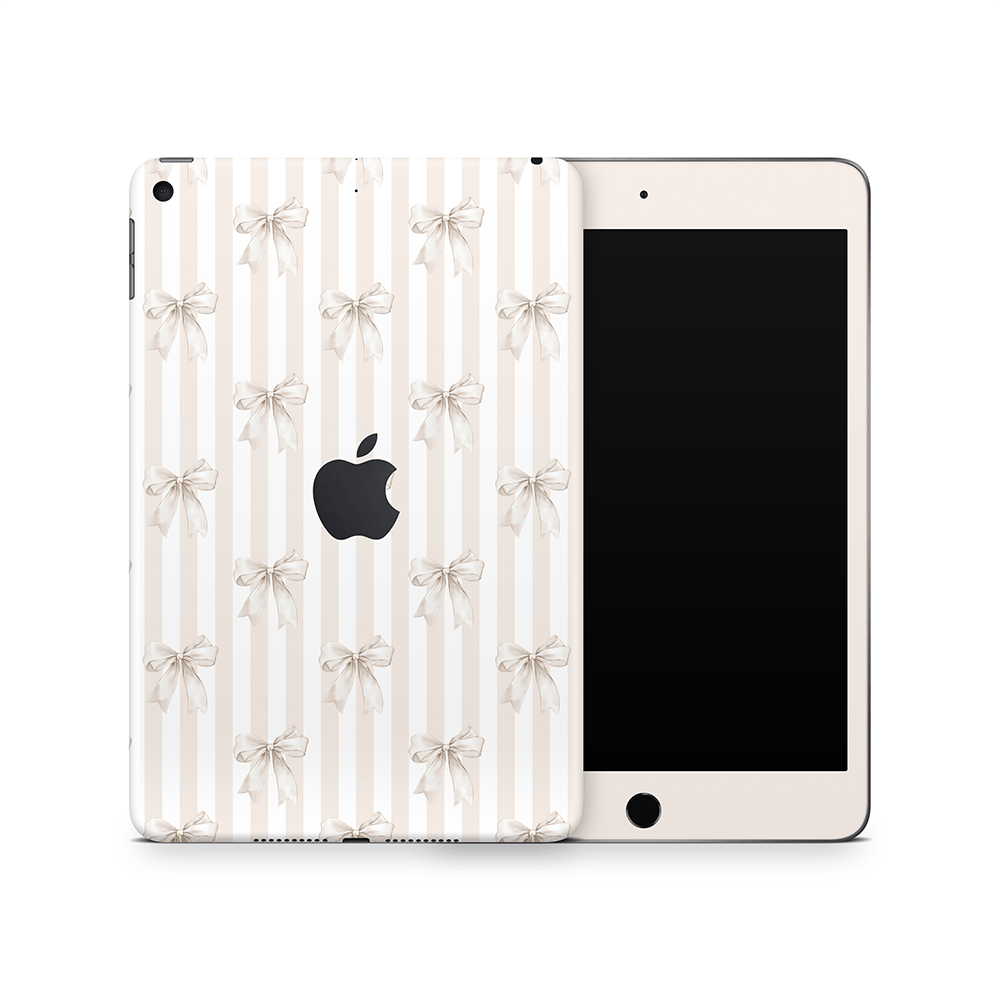 Beige Linen Bows Apple iPad Mini Skins