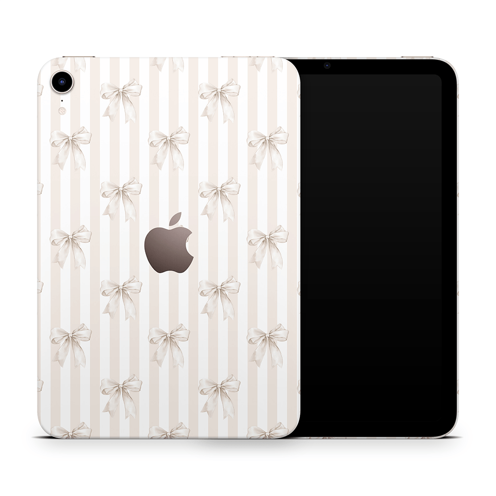 Beige Linen Bows Apple iPad Mini Skins