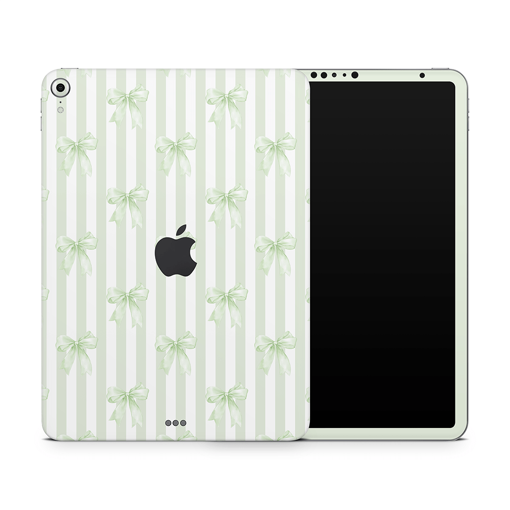 Soft Green Bows Apple iPad Pro Skins