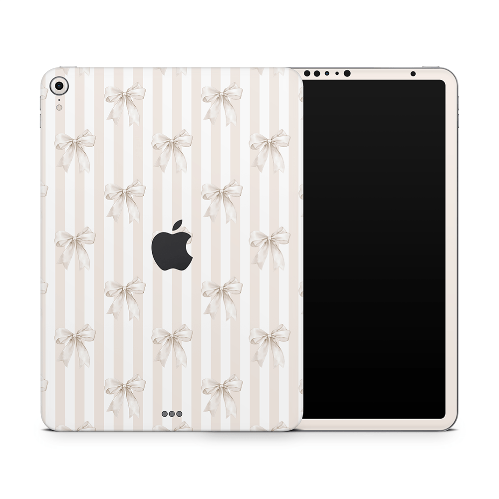 Beige Linen Bows Apple iPad Pro Skins