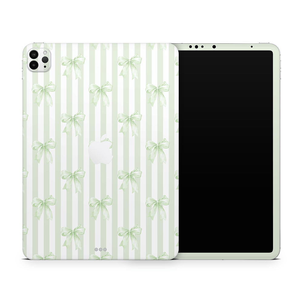 Soft Green Bows Apple iPad Pro Skins
