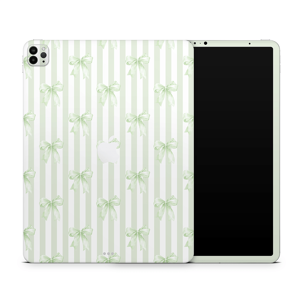 Soft Green Bows Apple iPad Pro Skins