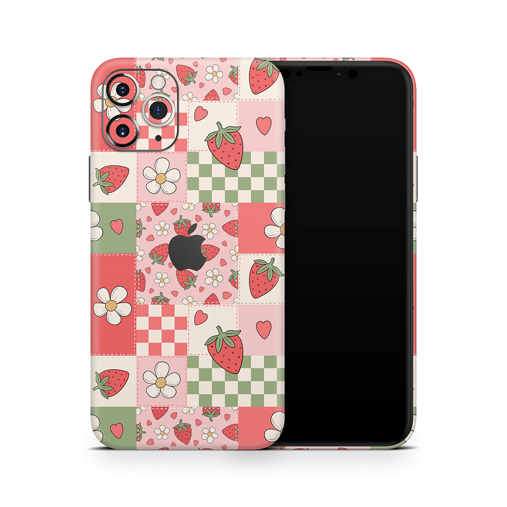 Strawberry Patchwork Apple iPhone Skins