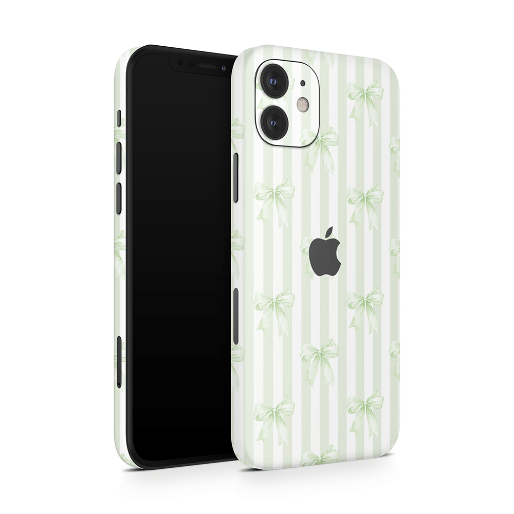 Soft Green Bows Apple iPhone Skins