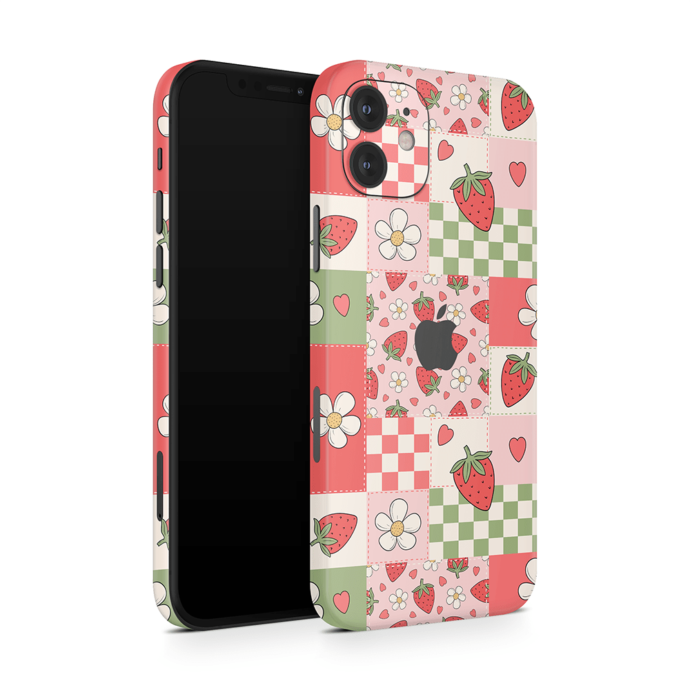 Strawberry Patchwork Apple iPhone Skins