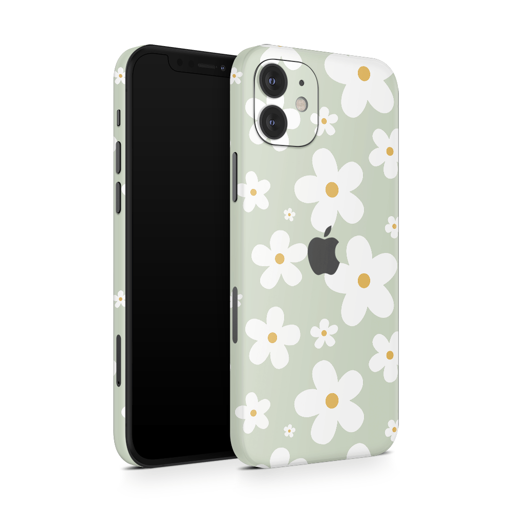 Sage Daisies Apple iPhone Skins