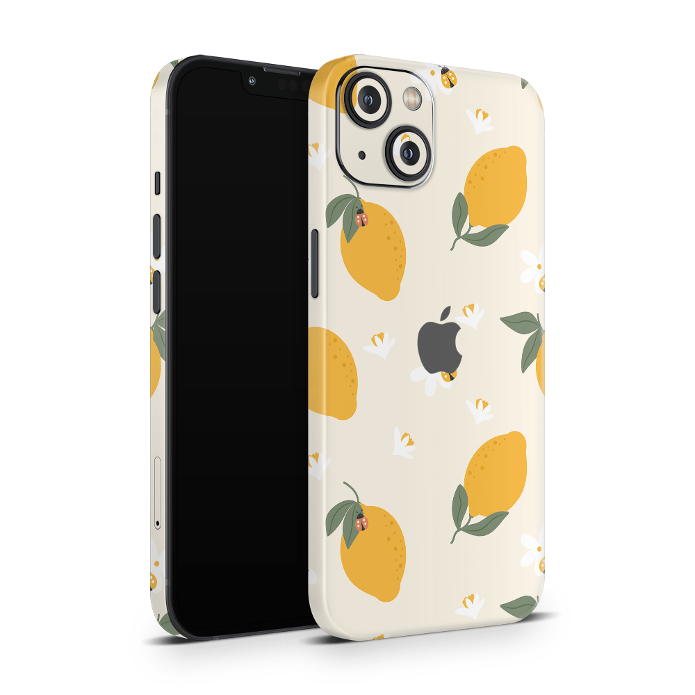Zesty Lemons Beige Apple iPhone Skins