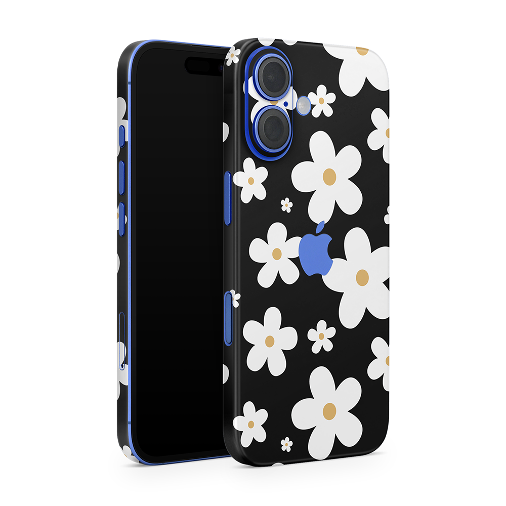 Monochrome Daisy Apple iPhone Skins