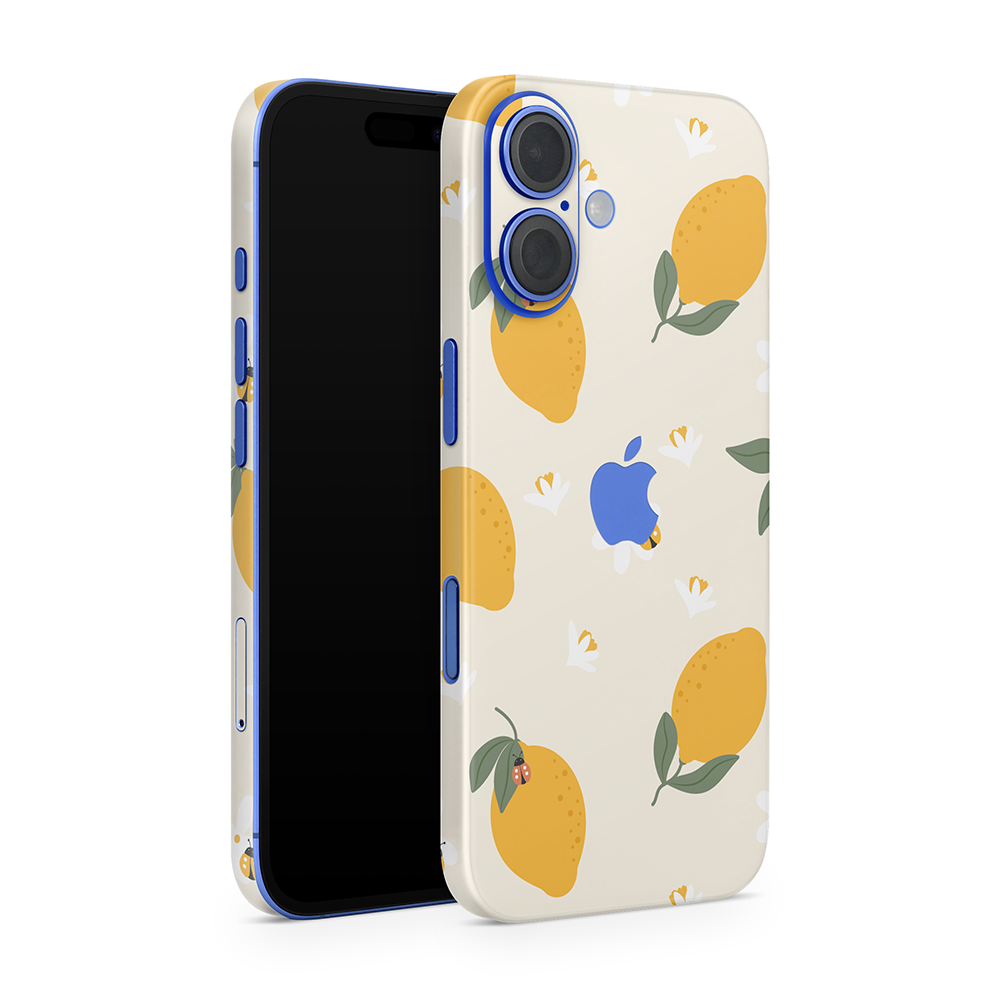 Zesty Lemons Beige Apple iPhone Skins