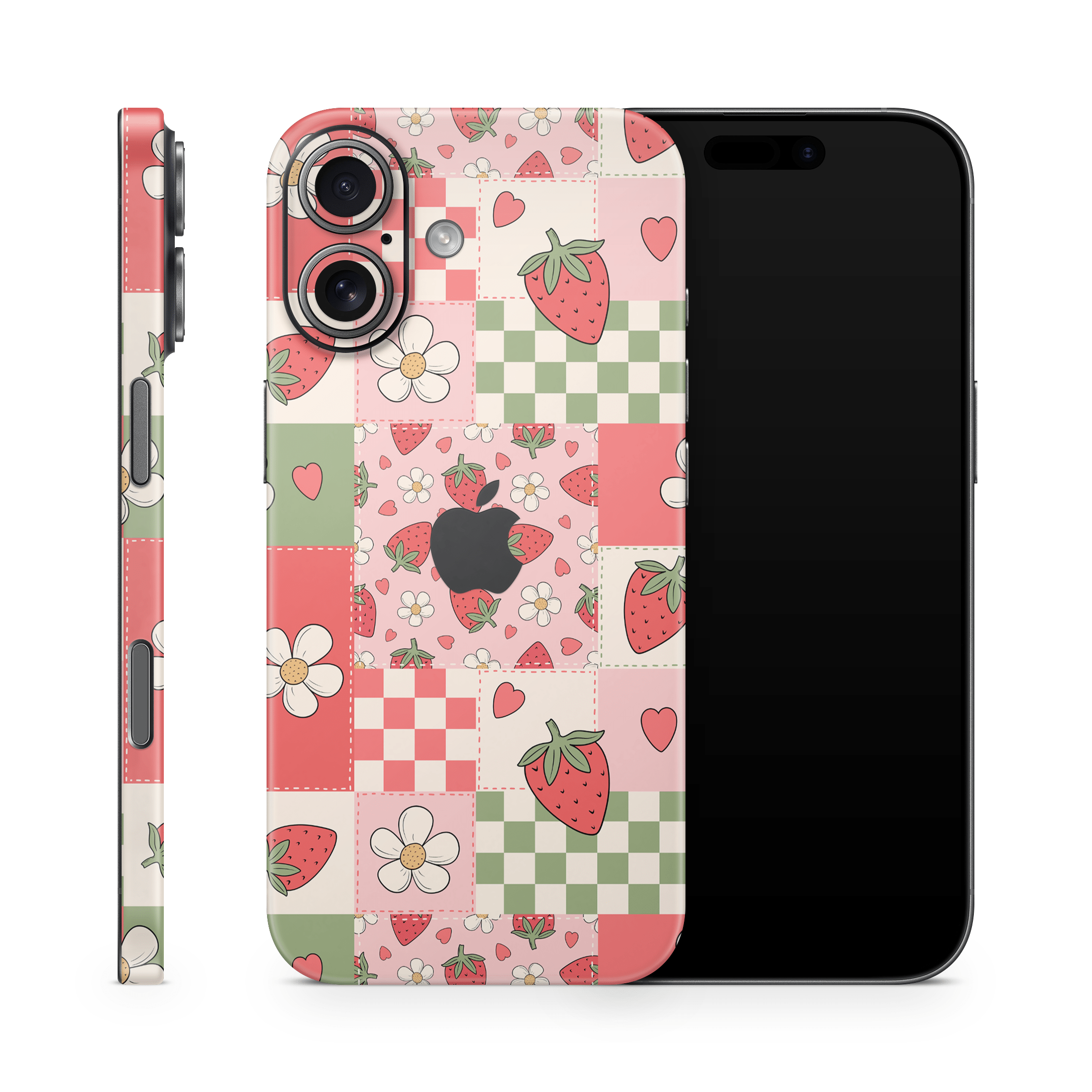 Strawberry Patchwork Apple iPhone Skins