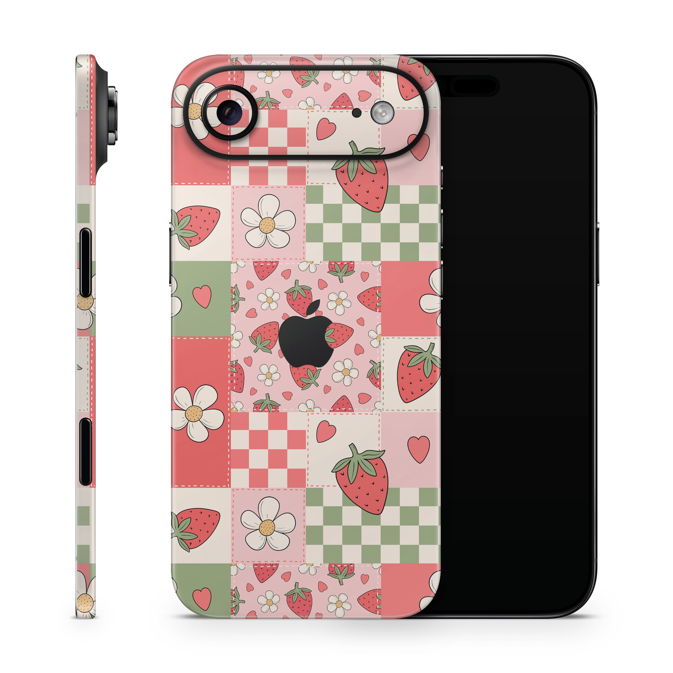 Strawberry Patchwork Apple iPhone Skins