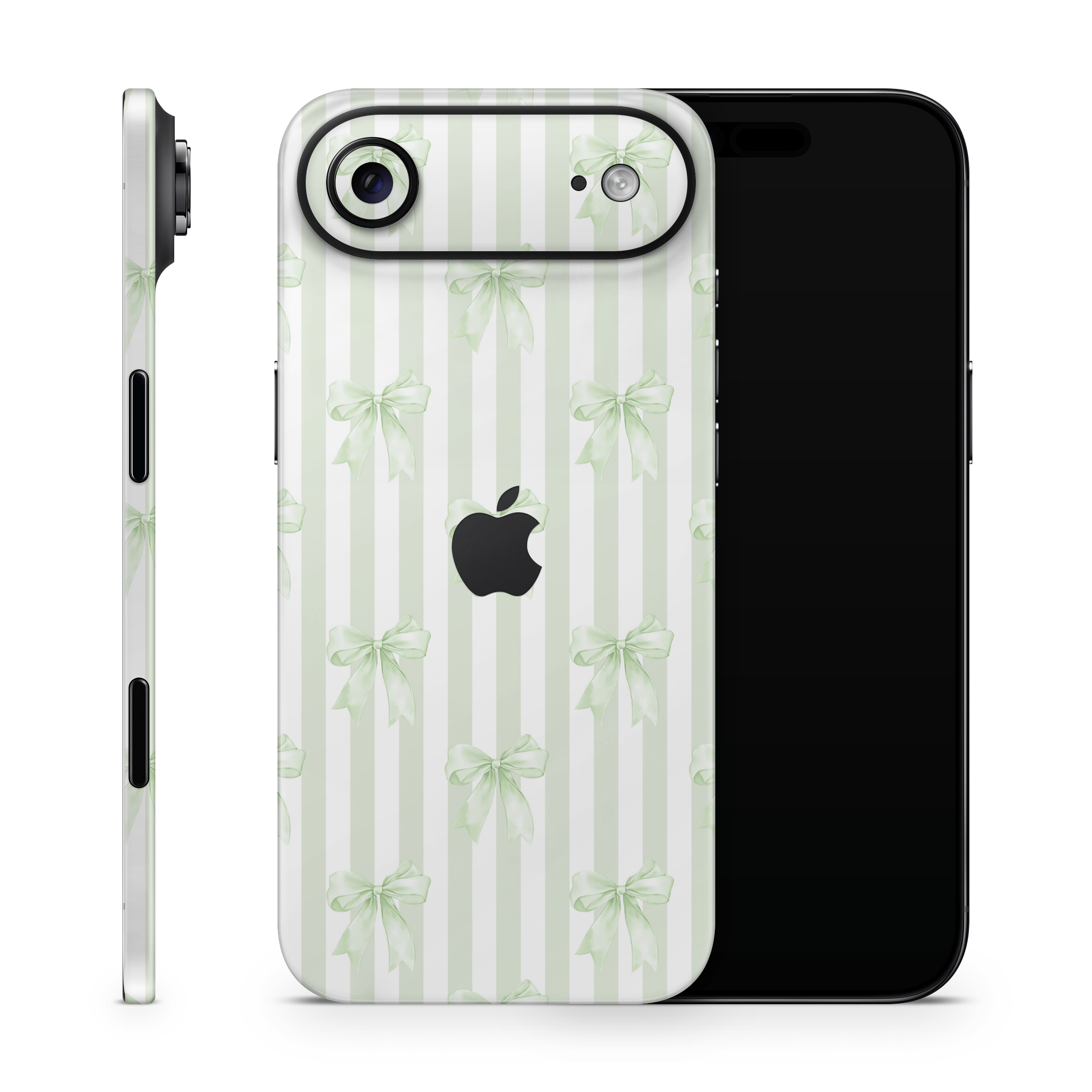 Soft Green Bows Apple iPhone Skins