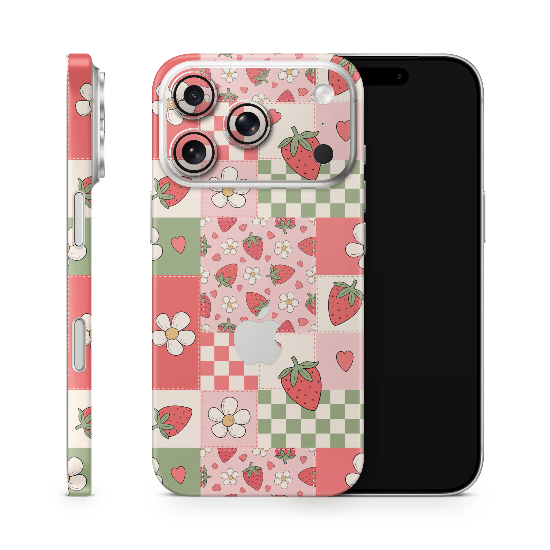 Strawberry Patchwork Apple iPhone Skins