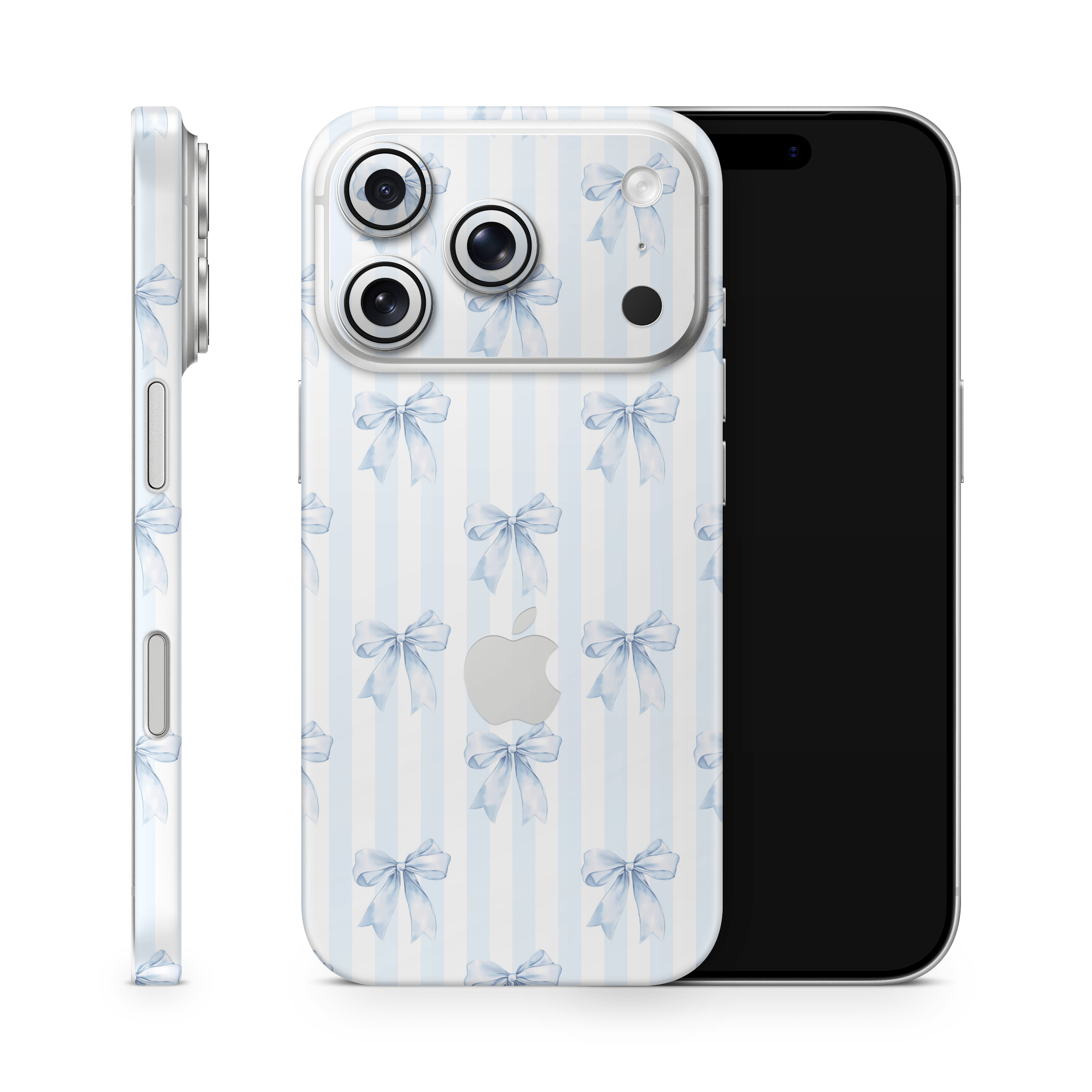 Sky Blue Bows Apple iPhone Skins