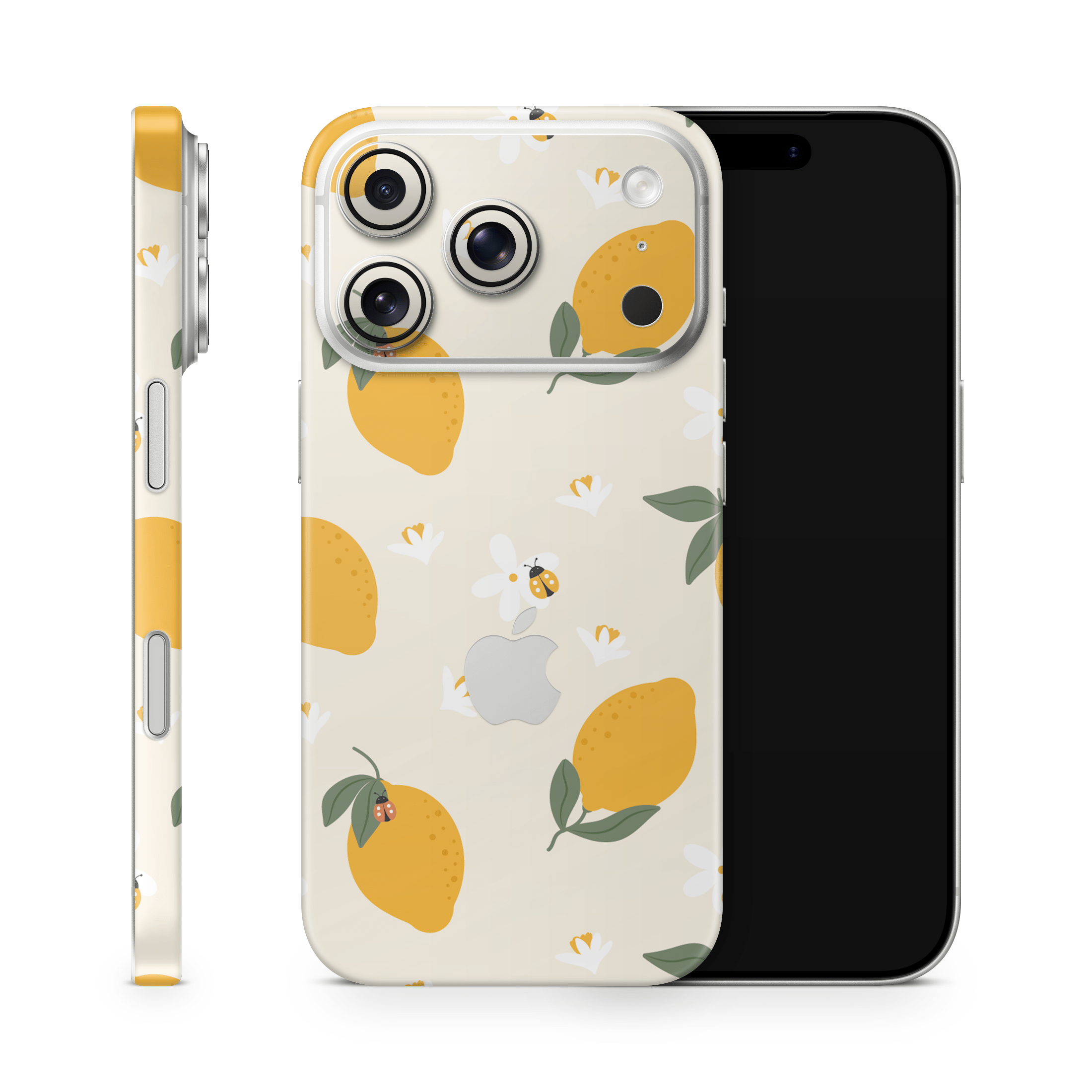 Zesty Lemons Beige Apple iPhone Skins