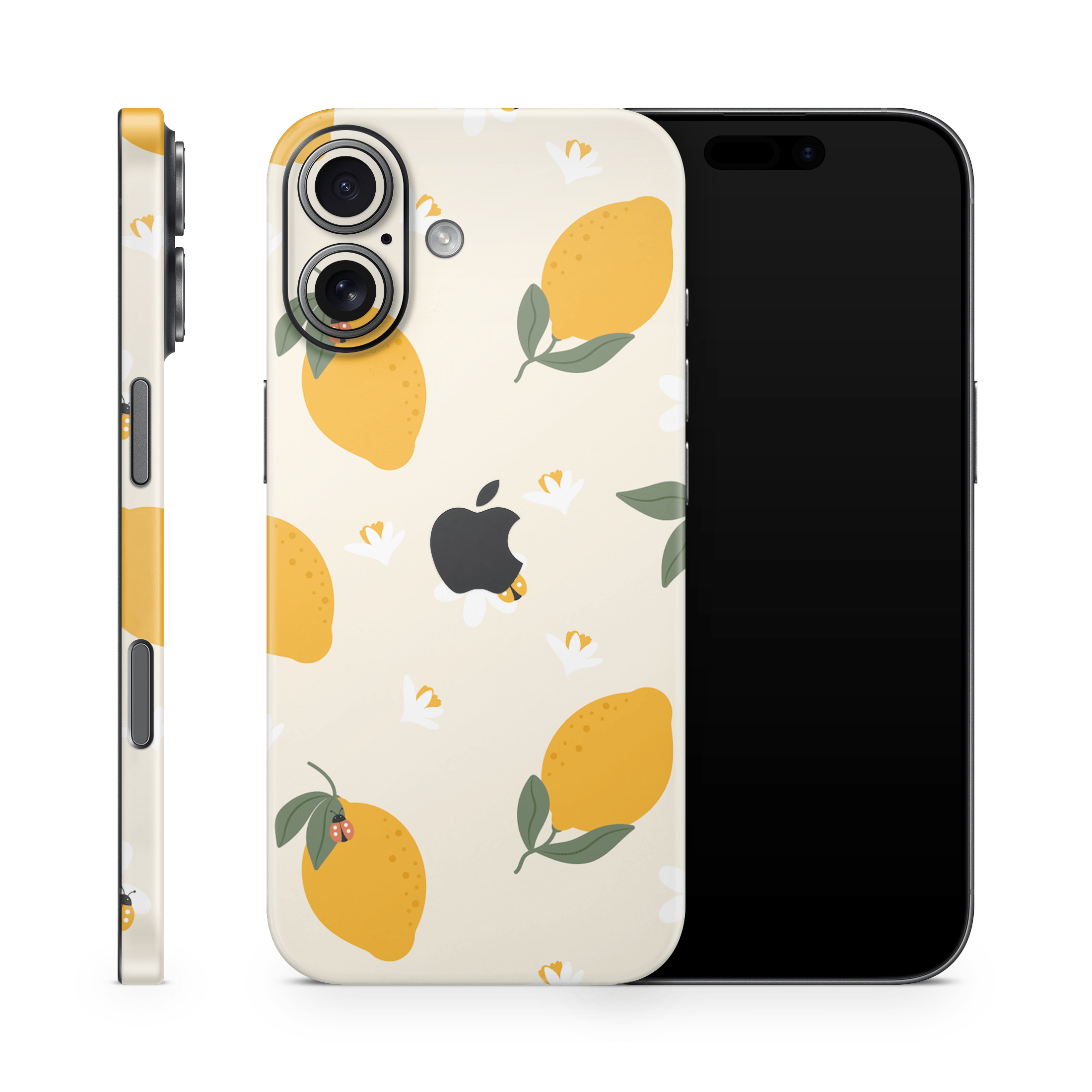 Zesty Lemons Beige Apple iPhone Skins
