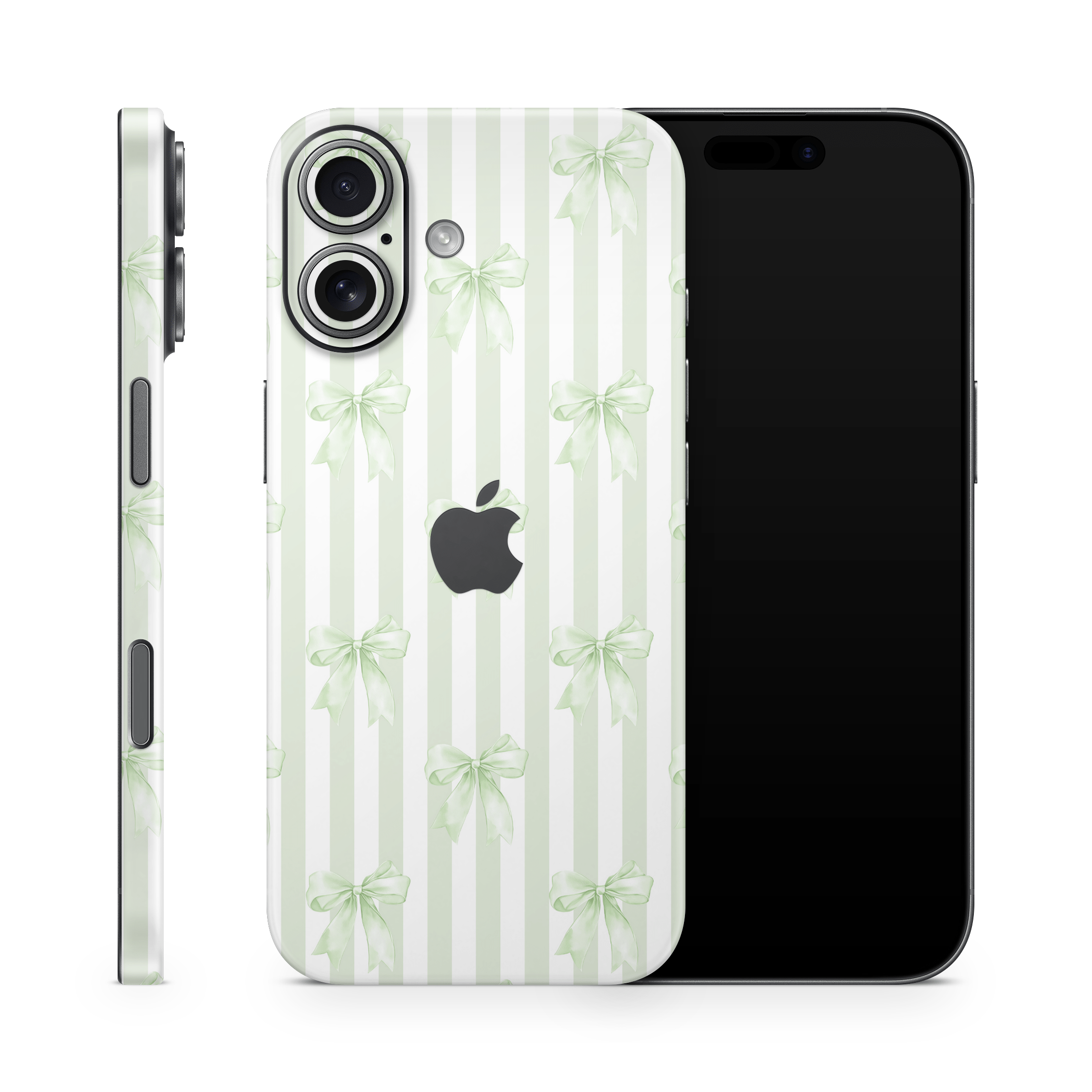 Soft Green Bows Apple iPhone Skins