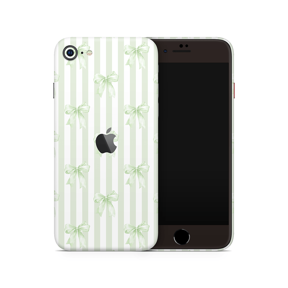 Soft Green Bows Apple iPhone Skins
