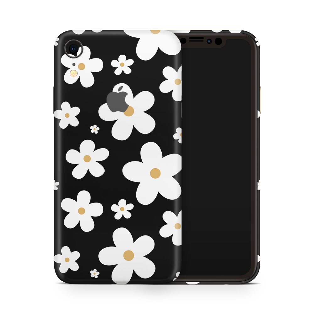 Monochrome Daisy Apple iPhone Skins
