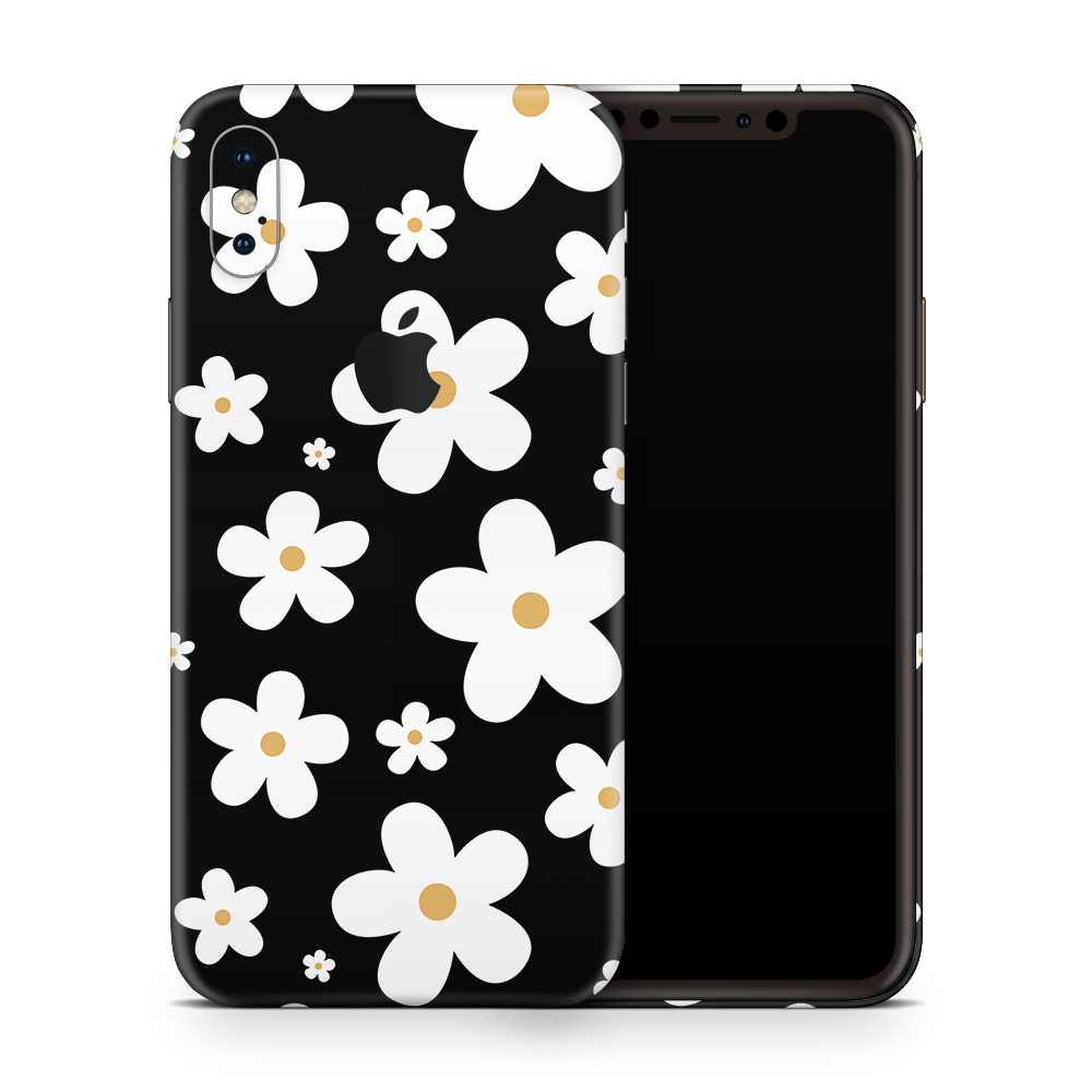 Monochrome Daisy Apple iPhone Skins