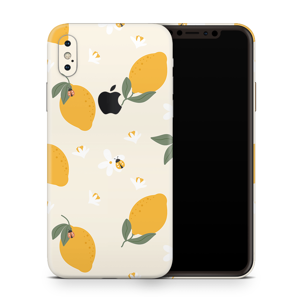 Zesty Lemons Beige Apple iPhone Skins